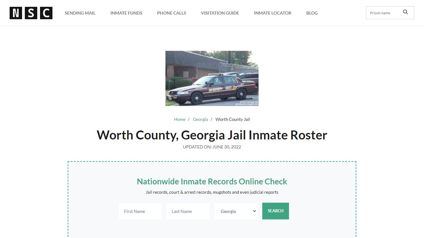 Worth County, Georgia Jail Inmate Roster