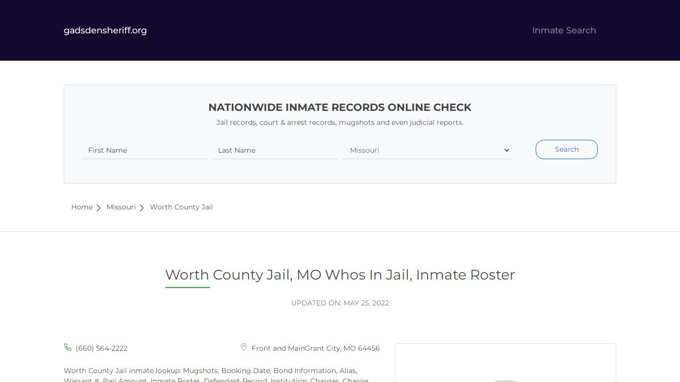 Worth County Jail, MO Inmate Roster, Whos In Jail